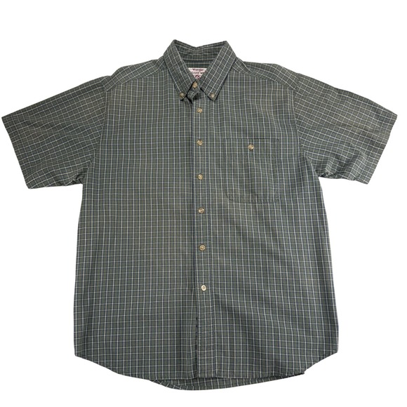 Wrangler Other - Wrangler Rugged Wear Mens XL Green Blue Plaid Short Sleeve Button Down Shirt